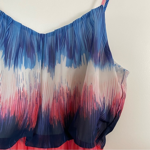 Bisou Bisou Colorful Tie-Dye Ombré Maxi Dress Size 16 - Picture 5 of 15